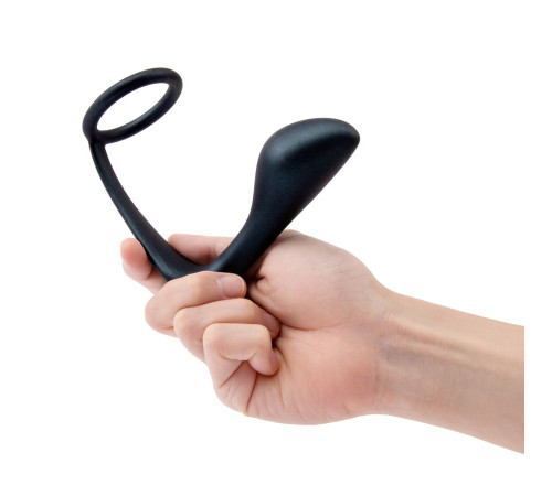 Черное эрекционное кольцо со стимулятором простаты Ringer Cock Ring   Plug