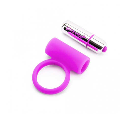 Лиловое эрекционное кольцо с вибрацией