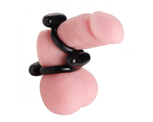 Заказать Двойное эрекционное кольцо Dual Stretch To Fit Cock and Ball Ring