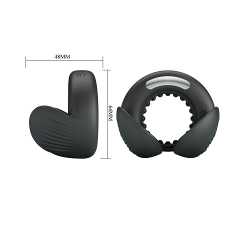 Черное эрекционное виброкольцо Quentin