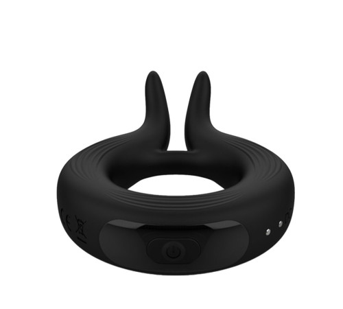 Черное эрекционное кольцо Marry Me Rechargeable Vibrating Cockring