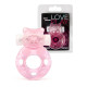 Розовое эрекционное виброкольцо в форме мишки