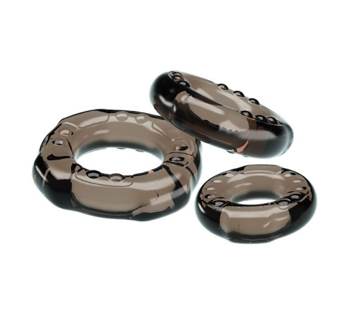 Набор из 3 эластичных дымчатых эрекционных колец