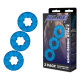 Заказать Комплект из трех голубых эрекционных колец 3-Pack Ribbed Rider Cock Ring Set