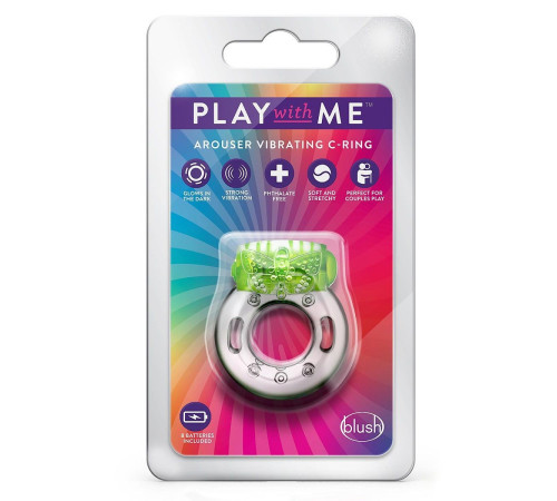 Зеленое эрекционное виброкольцо Arouser Vibrating C-Ring