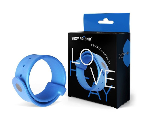 Голубой эрекционный ремешок-утяжка