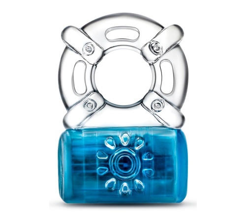 Синее эрекционное виброкольцо One Night Stand Vibrating C-Ring