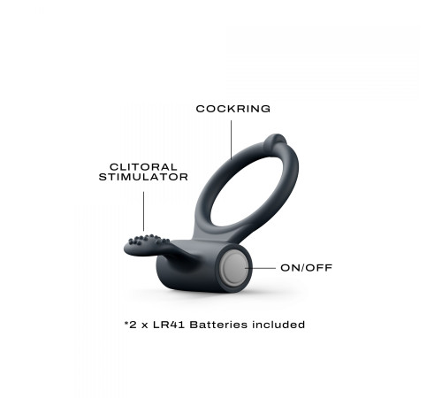 Черное эрекционное кольцо Power Clit Черное эрекционное кольцо Power Clit