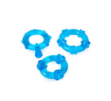Набор из 3 синих эрекционных колец с различным рельефом