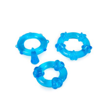 Набор из 3 синих эрекционных колец с различным рельефом