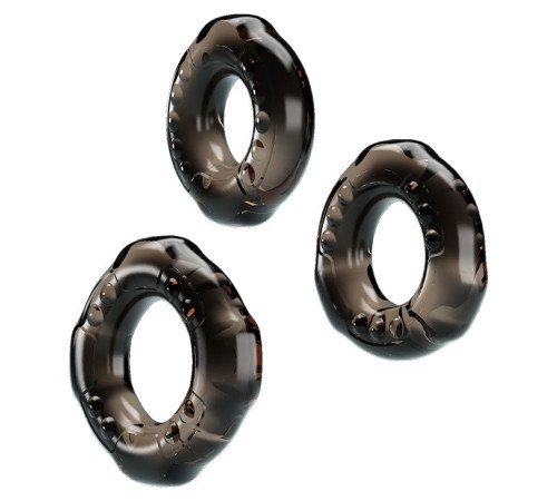 Набор из 3 эластичных дымчатых эрекционных колец