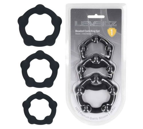 Набор из 3 эрекционных колец Beaded Silicone Cockring Set