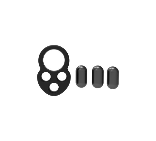 Черное эрекционное кольцо с утяжелителями