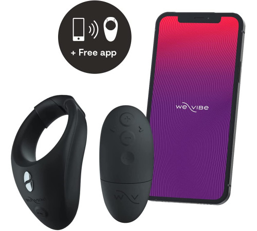 Черное эрекционное кольцо для ношения We-Vibe Bond
