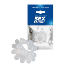 Эластичное эрекционное кольцо с двумя рядами шариков