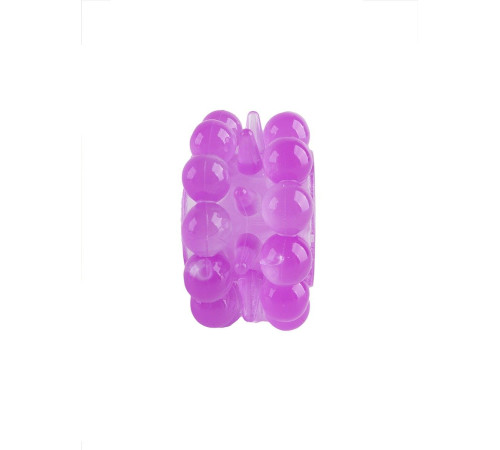 Лиловое эрекционное кольцо с 2 рядами стимулирующих шариков