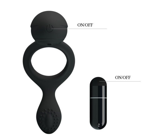 Эрекционное кольцо с клиторальной виброподушечкой Ethel