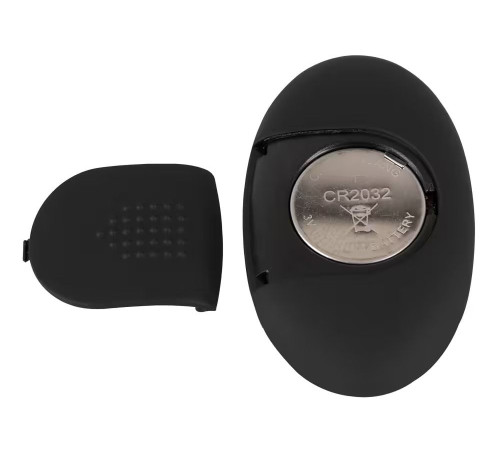 Черное виброкольцо с анальной пробкой Cock Ring with RC Butt Plug