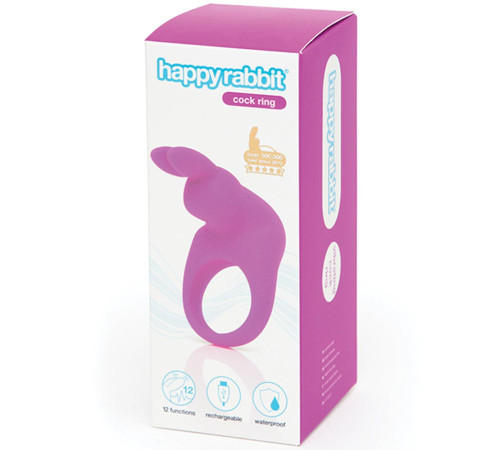 Фиолетовое эрекционное виброкольцо Happy Rabbit Rechargeable Rabbit Cock Ring