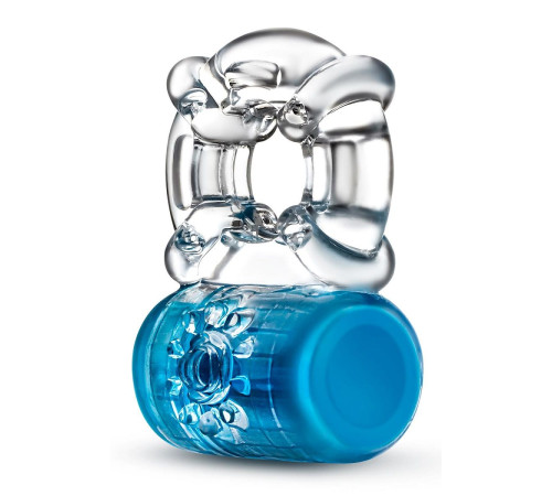 Синее эрекционное виброкольцо Pleaser Rechargeable C-Ring