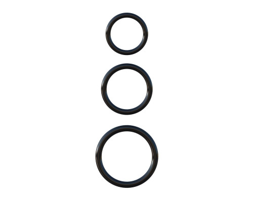 Заказать Набор из трех черных эрекционных колец Silicone 3-Ring Stamina Set