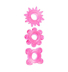 Комплект из 3 розовых эрекционных колец