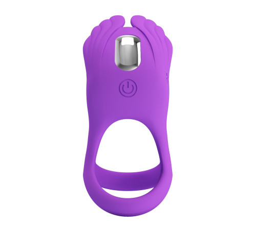 Фиолетовое перезаряжаемое виброкольцо на пенис Silas