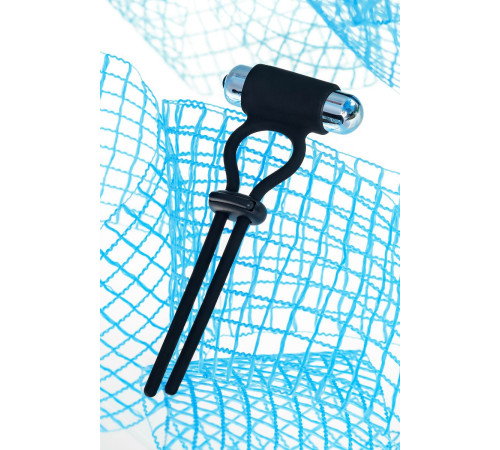 Черное эрекционное лассо на пенис Jat