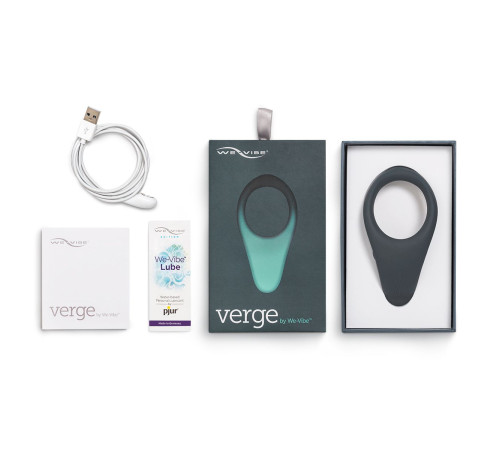 Чёрное эрекционное виброкольцо We-vibe Verge