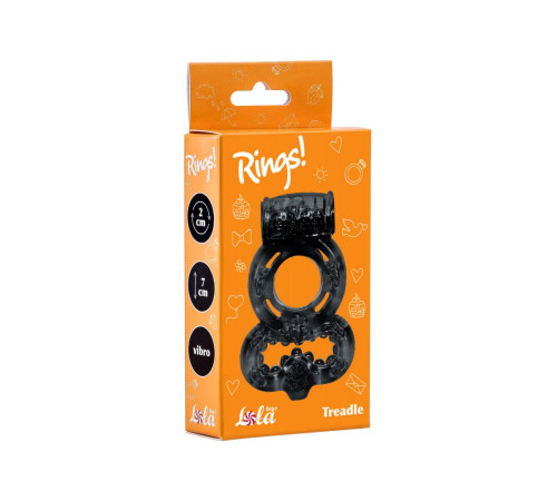 Чёрное эрекционное кольцо Rings Treadle с подхватом