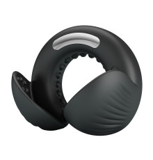 Черное эрекционное виброкольцо Quentin