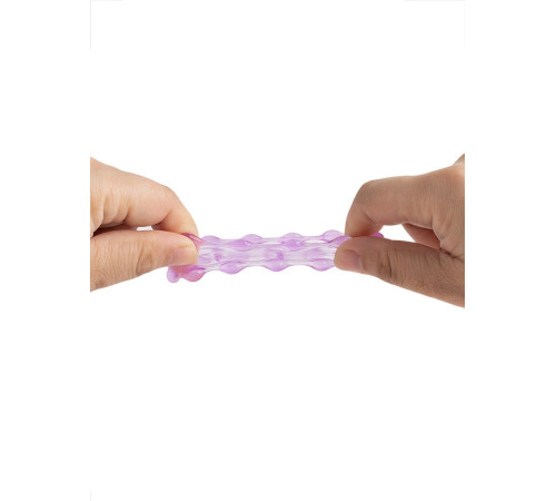 Лиловое эрекционное кольцо с 2 рядами стимулирующих шариков