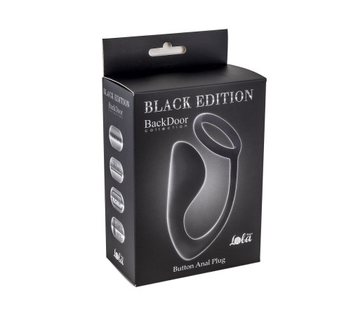 Чёрное эрекционное кольцо с анальной пробкой Button Anal Plug Чёрное эрекционное кольцо с анальной пробкой Button Anal Plug