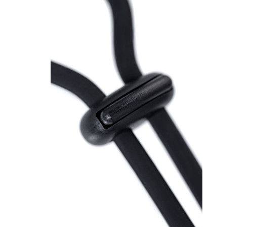 Черное эрекционное лассо на пенис Jat