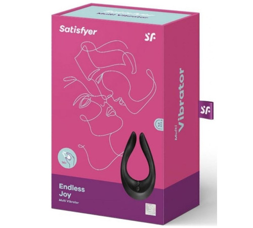 Чёрный многофункциональный стимулятор для пар Satisfyer Endless Joy Чёрный многофункциональный стимулятор для пар Satisfyer Endless Joy