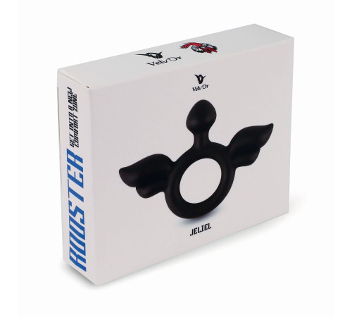 Черное эрекционное кольцо с крыльями Rooster Jeliel Angel
