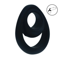 Черное эрекционное кольцо Double Ergo Silicone Cockring