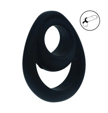 Черное эрекционное кольцо Double Ergo Silicone Cockring