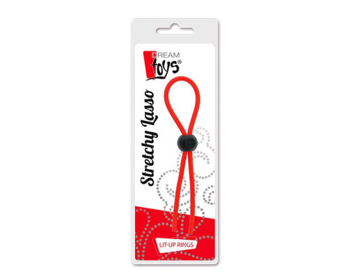 Заказать Красное эрекционное лассо с одной бусиной-утяжкой STRETCHY THIN LASSO
