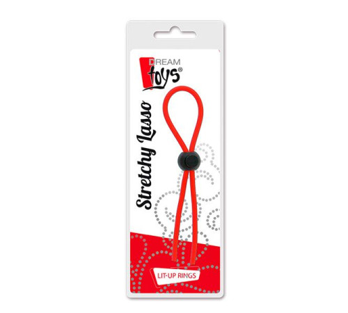 Красное эрекционное лассо с одной бусиной-утяжкой STRETCHY THIN LASSO Красное эрекционное лассо с одной бусиной-утяжкой STRETCHY THIN LASSO