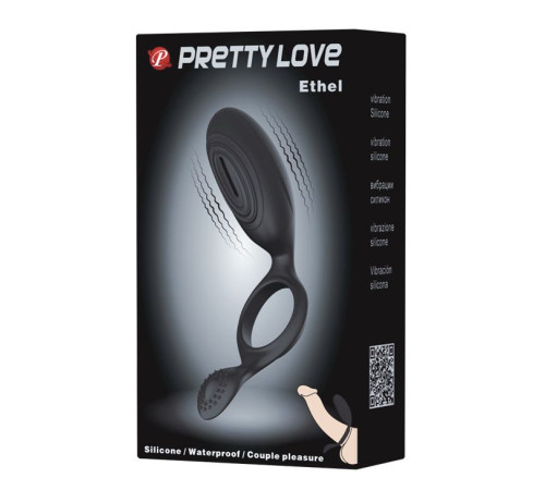 Эрекционное кольцо с клиторальной виброподушечкой Ethel