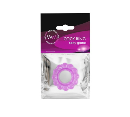 Лиловое эрекционное кольцо с 2 рядами стимулирующих шариков