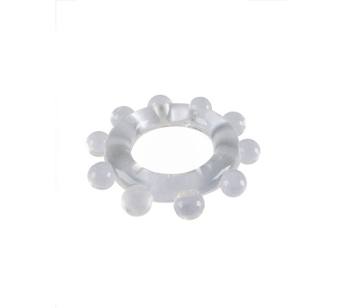 Прозрачное эрекционное кольцо со стимулирующими шариками