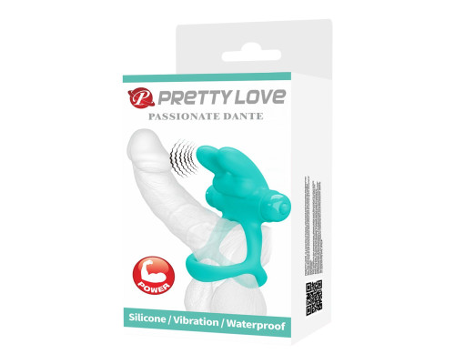Заказать Бирюзовое эрекционное виброкольцо Passionate Dante