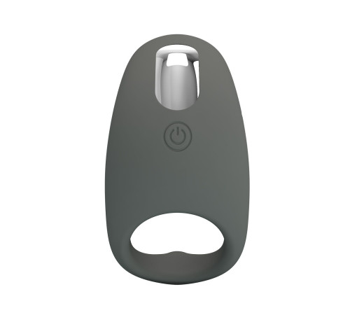 Серое эрекционное кольцо с вибростимуляцией клитора