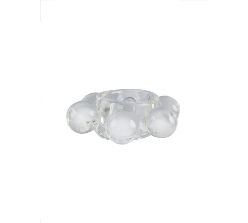 Прозрачное эрекционное кольцо с 6 стимулирующими шариками