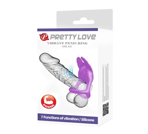 Фиолетовое перезаряжаемое виброкольцо на пенис Silas