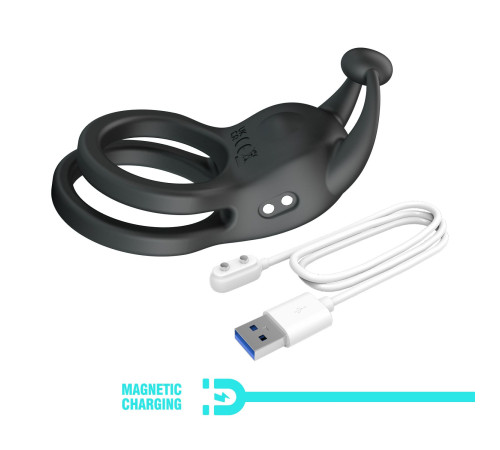 Черное перезаряжаемое виброкольцо Goodwin