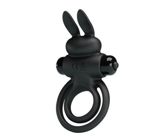 Черное эрекционное кольцо с вибростимуляцией клитора Vibrant Penis Ring III