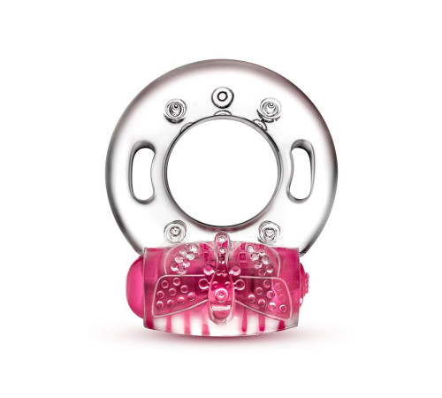 Розовое эрекционное виброкольцо Arouser Vibrating C-Ring